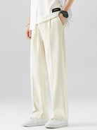 Summer Pants - Men's Lightweight Elastic Waist Straight Leg Slack Pants-Chaps of London-White-M-Chaps of London