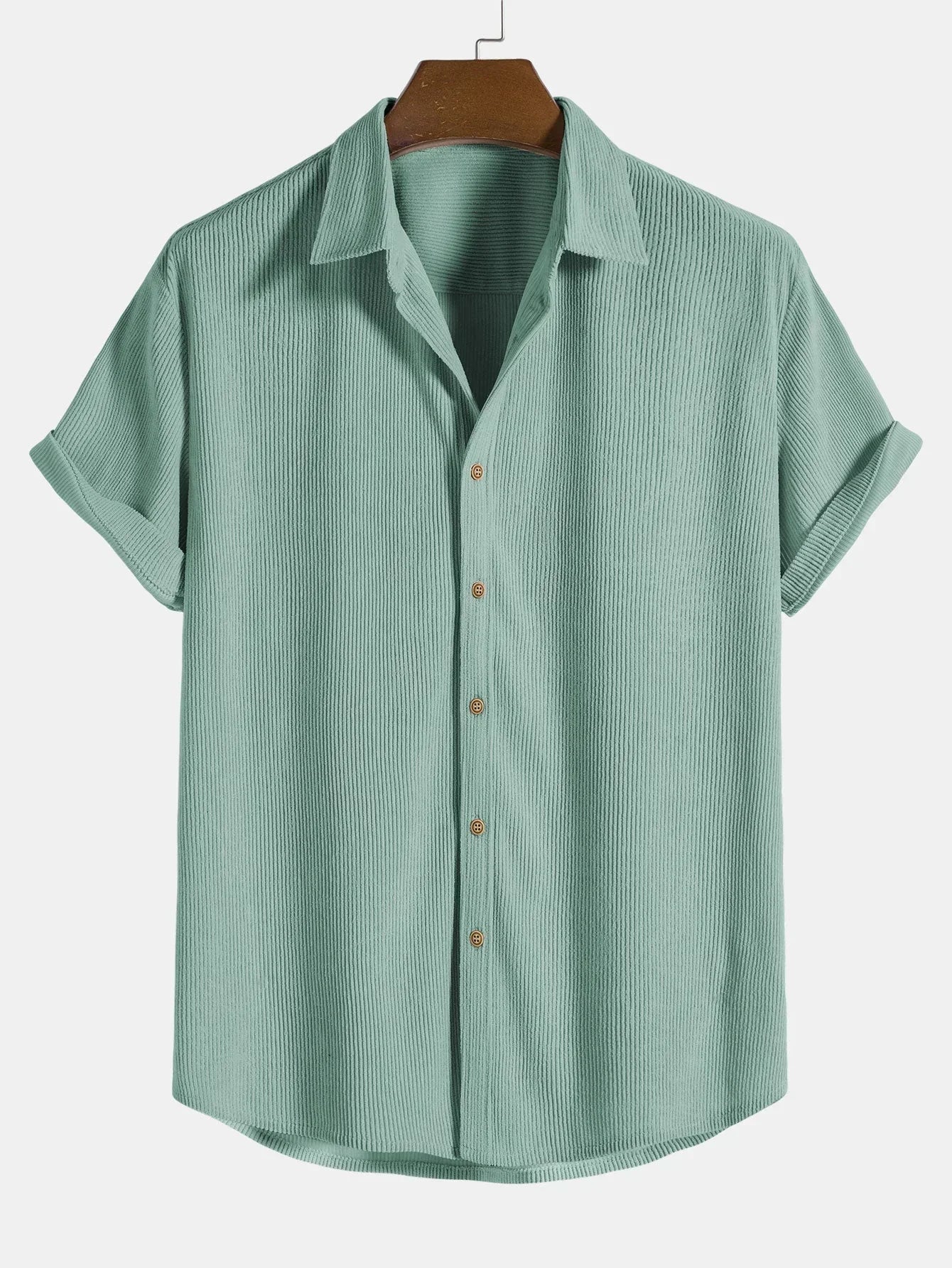 Summer Shirt - Button-Up - Loose Fit - Shorts Sleeve Shirt - Men's Shirt-Chaps of London-Turquoise-S-Chaps of London