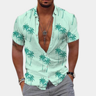 Summer Shirt | Buttoned Up | Short Sleeve | Hawaii Shirt | Men's Shirts-Fashion Men Shirt Hawaiian Summer-Chaps of London-Green-S-Chaps of London