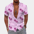 Summer Shirt | Buttoned Up | Short Sleeve | Hawaii Shirt | Men's Shirts-Fashion Men Shirt Hawaiian Summer-Chaps of London-Red-S-Chaps of London