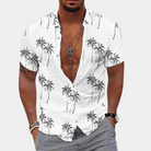 Summer Shirt | Buttoned Up | Short Sleeve | Hawaii Shirt | Men's Shirts-Fashion Men Shirt Hawaiian Summer-Chaps of London-White-S-Chaps of London