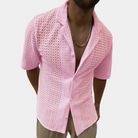 Summer Shirt | Collared | Button-Up | Short Sleeve Shirt | Men's Shirt-Chaps of London-Pink-S-Chaps of London