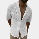 Summer Shirt | Collared | Button-Up | Short Sleeve Shirt | Men's Shirt-Chaps of London-White-S-Chaps of London