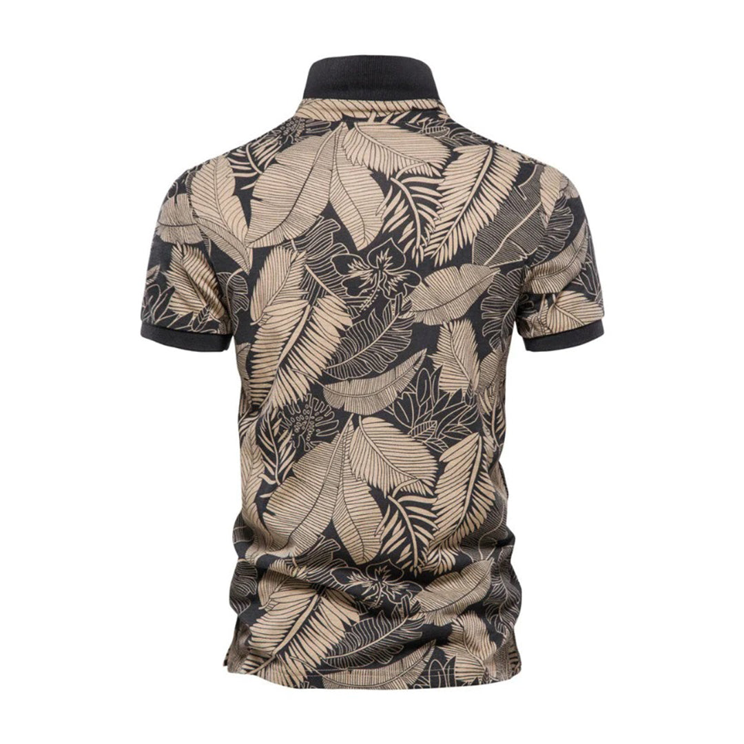 Summer Shirt - Men's Short Sleeve Printed Collared Polo T-Shirt-Fashion Men Polo Floral Summer-Chaps of London-Chaps of London