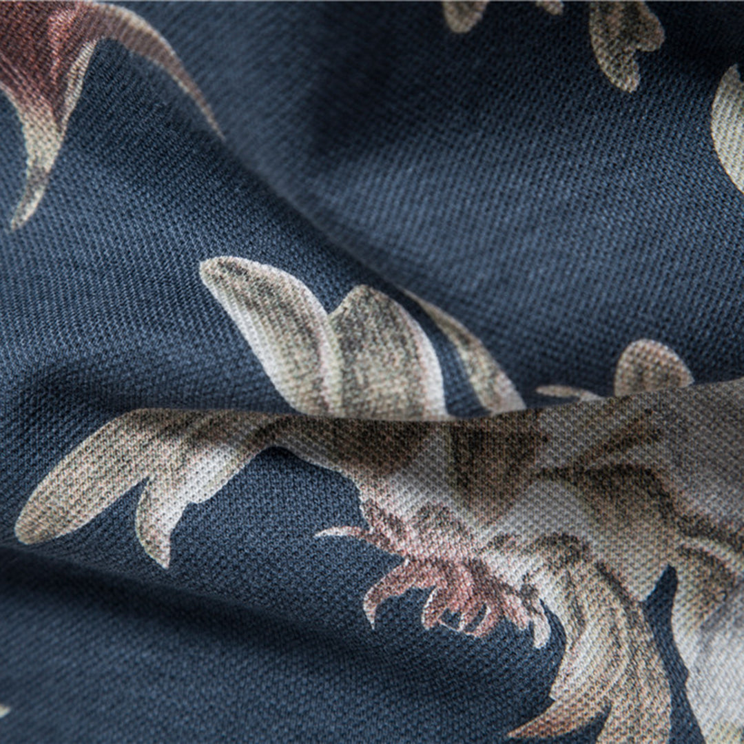 Summer Shirt - Men's Short Sleeve Printed Collared Polo T-Shirt-Fashion Men Polo Floral Summer-Chaps of London-Chaps of London