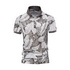 Summer Shirt - Men's Short Sleeve Printed Collared Polo T-Shirt-Fashion Men Polo Floral Summer-Chaps of London-Gray-S-Chaps of London