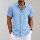 Summer Shirt - Polo Shirt - Button-Up - Short Sleeve Shirt - Men's Clothing-Fashion Men Shirt Polo All-year-Chaps of London-Blue-S-Chaps of London