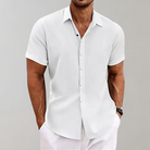 Summer Shirt - Polo Shirt - Button-Up - Short Sleeve Shirt - Men's Clothing-Fashion Men Shirt Polo All-year-Chaps of London-White-S-Chaps of London