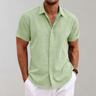 Summer Shirt - Polo Shirt - Button-Up - Short Sleeve Shirt - Men's Clothing-Fashion Men Shirt Polo All-year-Chaps of London-Yellow Green-S-Chaps of London