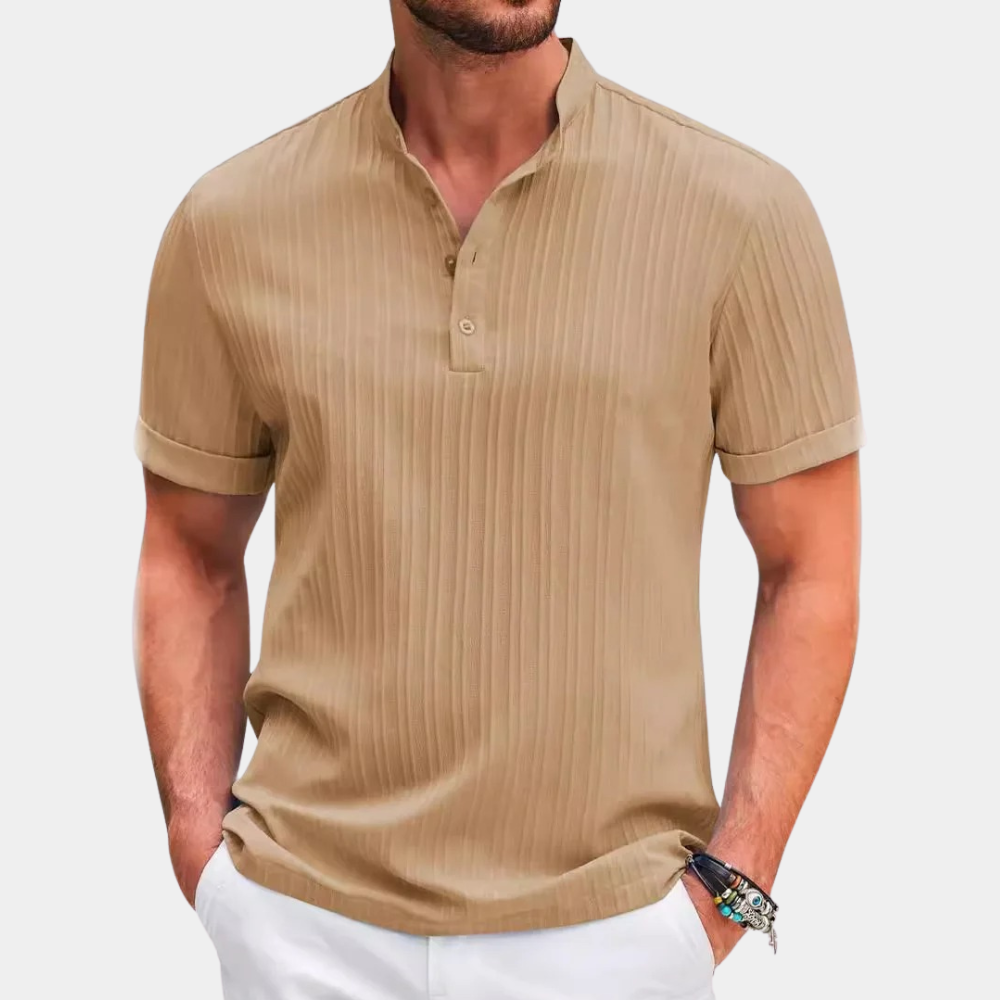 Summer Shirt - Short Sleeve - Button Neck - Polo Shirt - Men's Shirt-Fashion Men Shirt Henley All-year-Chaps of London-Chaps of London