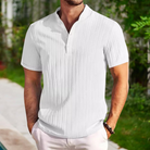 Summer Shirt - Short Sleeve - Button Neck - Polo Shirt - Men's Shirt-Fashion Men Shirt Henley All-year-Chaps of London-White-S-Chaps of London