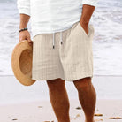 Summer Shorts | Loose Fit | Lightweight | Casual Shorts | Men's Shorts-Shorts-Chaps of London-Beige-XS-Chaps of London