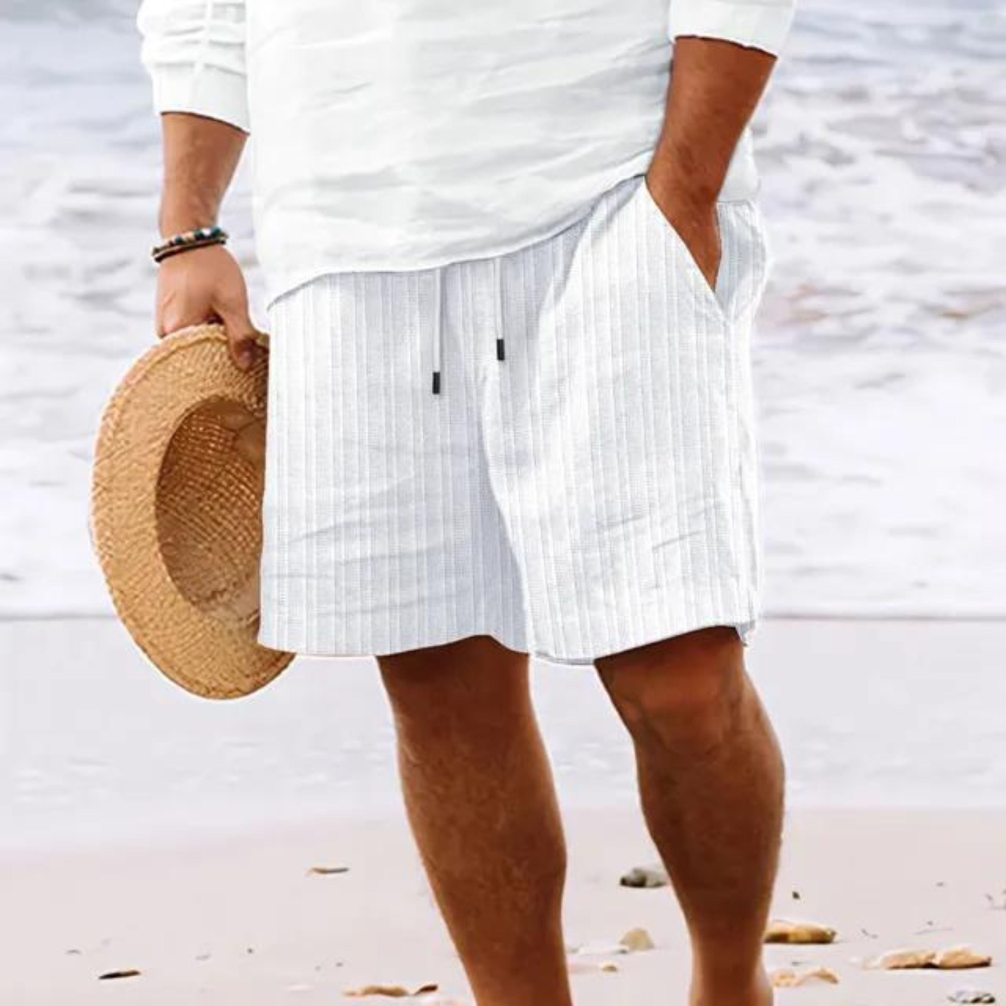 Summer Shorts | Loose Fit | Lightweight | Casual Shorts | Men's Shorts-Shorts-Chaps of London-White-XS-Chaps of London