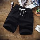 Summer Shorts - Men's Elastic Waist Drawstring Beach Shorts-Chaps of London-Black-M-Chaps of London