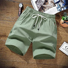 Summer Shorts - Men's Elastic Waist Drawstring Beach Shorts-Chaps of London-Green-M-Chaps of London