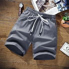 Summer Shorts - Men's Elastic Waist Drawstring Beach Shorts-Chaps of London-Grey-M-Chaps of London