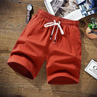 Summer Shorts - Men's Elastic Waist Drawstring Beach Shorts-Chaps of London-Red-M-Chaps of London