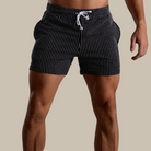 Summer Shorts - Striped - Elastic Waist - Drawstring Shorts - Men's Shorts-Chaps of London-Black-XS-Chaps of London