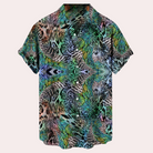 Summer shirt - Printed - Button-Up - Short Sleeve Shirt - Men's Shirts-Chaps of London-Green-XS-Chaps of London
