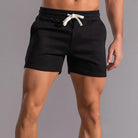 Sweat Shorts - Drawstring - Elastic Waist - Jogger Shorts - Men's Shorts-Men Shorts-Chaps of London-Black-S-Chaps of London