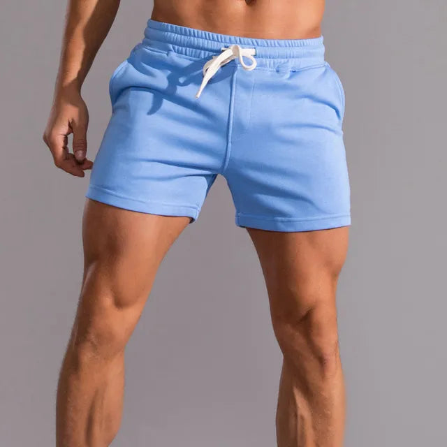 Sweat Shorts - Drawstring - Elastic Waist - Jogger Shorts - Men's Shorts-Men Shorts-Chaps of London-Blue-S-Chaps of London