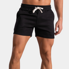 Sweat Shorts - Men's Sporty Elastic Waist Leisure Shorts-Men Summer Shorts-Chaps of London-Black-36-Chaps of London