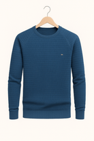 Sweater - Men's Round Neck Long Sleeve Pullover Sweatshirt-Sweatshirts & Hoodies-Chaps of London-Blue-S-Chaps of London