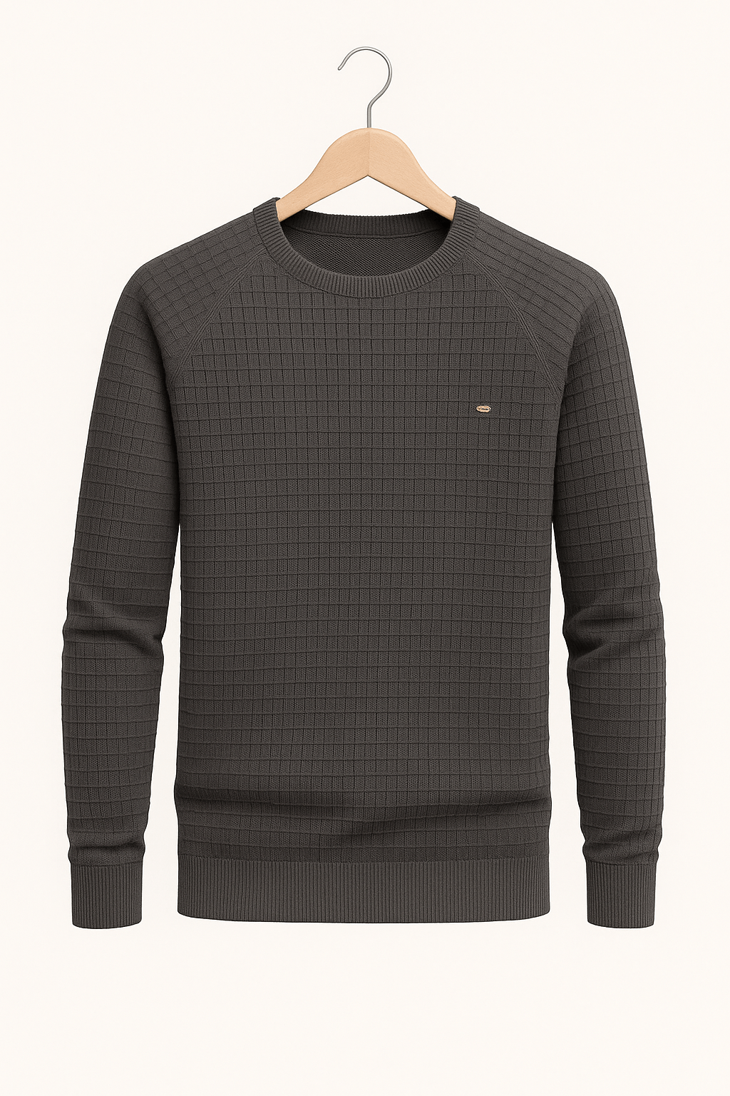 Sweater - Men's Round Neck Long Sleeve Pullover Sweatshirt-Sweatshirts & Hoodies-Chaps of London-Dark Gray-S-Chaps of London
