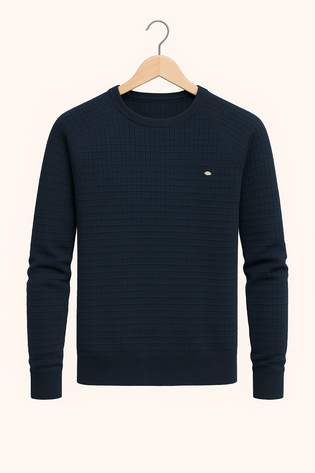 Sweater - Men's Round Neck Long Sleeve Pullover Sweatshirt-Sweatshirts & Hoodies-Chaps of London-Navy Blue-S-Chaps of London