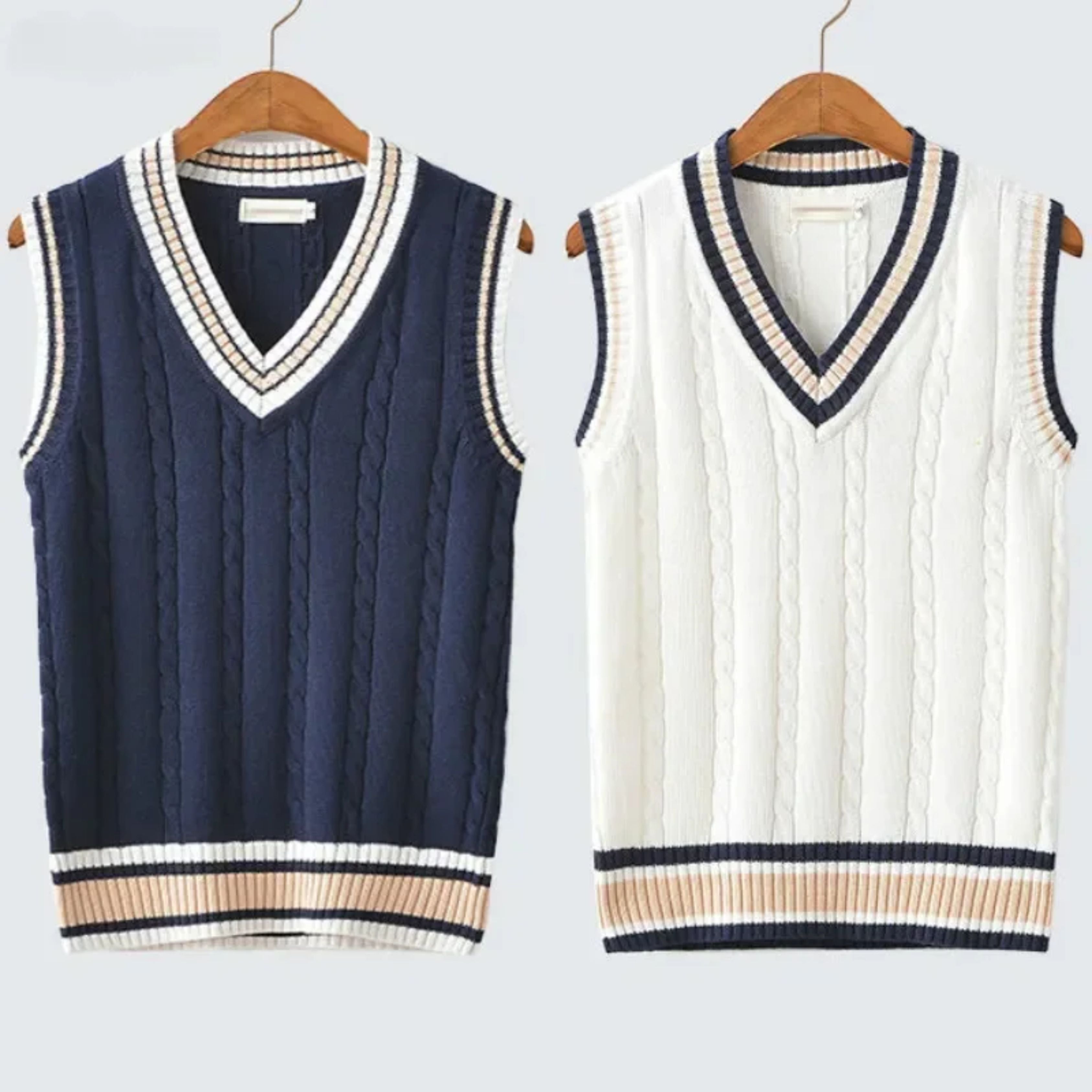 Sweater Vest - Men's Sleeveless V-Neck Pullover Knitted Vest-Vest-Chaps of London-Chaps of London