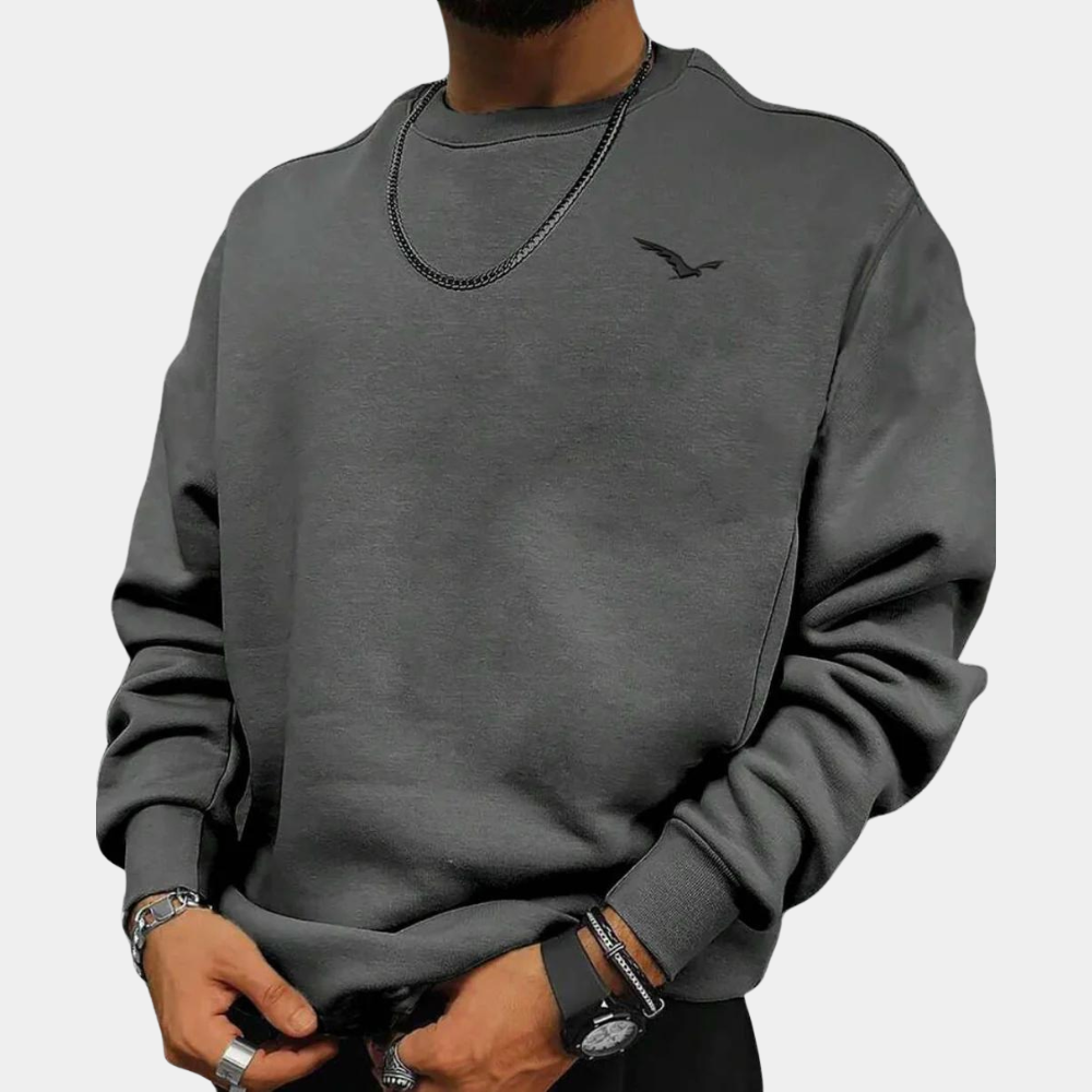 Sweatshirt - Comfy - Round Neck - Pullover Sweater - Men's Clothing-Fashion Men Sweatshirt Fall-Chaps of London-Gray-S-Chaps of London