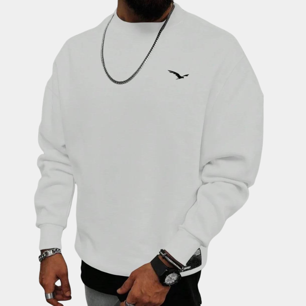 Sweatshirt - Comfy - Round Neck - Pullover Sweater - Men's Clothing-Fashion Men Sweatshirt Fall-Chaps of London-White-S-Chaps of London
