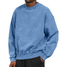Sweatshirt - Men's Plain Comfy Round Neck Pullover-Fashion Men Sweatshirt Fall-Chaps of London-Blue-S-Chaps of London