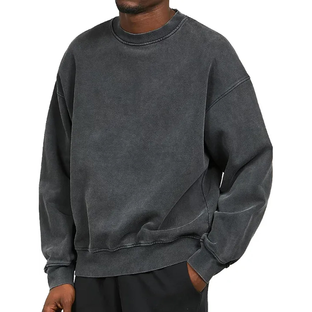 Sweatshirt - Men's Plain Comfy Round Neck Pullover-Fashion Men Sweatshirt Fall-Chaps of London-Chaps of London