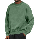 Sweatshirt - Men's Plain Comfy Round Neck Pullover-Fashion Men Sweatshirt Fall-Chaps of London-Green-S-Chaps of London