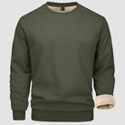 Sweatshirt - Warm - Crew Neck - Winter Pullover - Fleece Lined Sweatshirts for Men-Sweater-Chaps Herrenmode-Army Green-S-Chaps of London