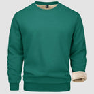 Sweatshirt - Warm - Crew Neck - Winter Pullover - Fleece Lined Sweatshirts for Men-Sweater-Chaps Herrenmode-Jade Green-S-Chaps of London