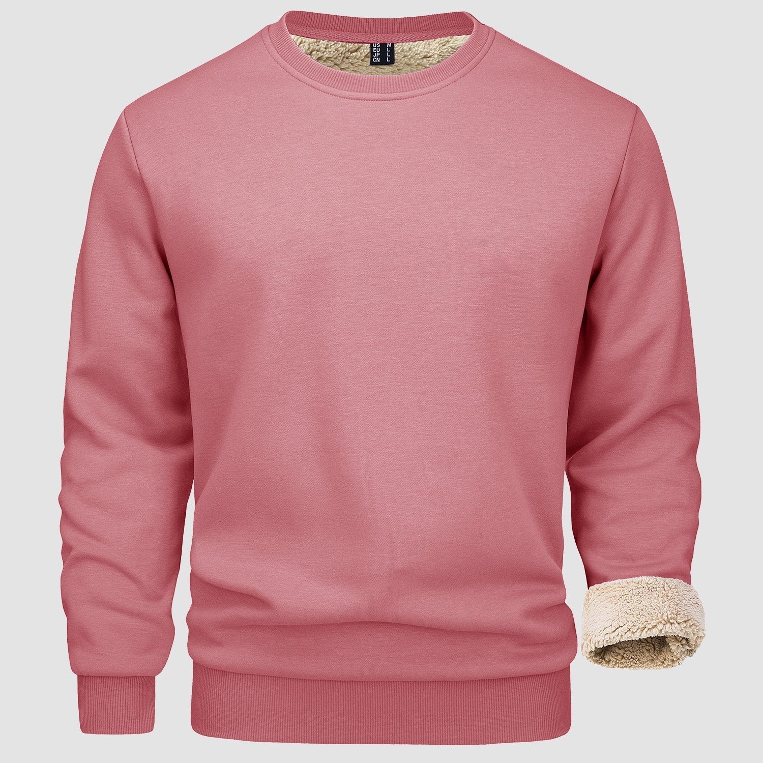 Sweatshirt - Warm - Crew Neck - Winter Pullover - Fleece Lined Sweatshirts for Men-Sweater-Chaps Herrenmode-Pink-S-Chaps of London