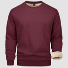 Sweatshirt - Warm - Crew Neck - Winter Pullover - Fleece Lined Sweatshirts for Men-Sweater-Chaps Herrenmode-Wine Red-S-Chaps of London