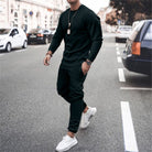 Sweatshirt and Jogger Set | Casual | Tracksuit | Two-Piece Set | Men's Clothing-Southern Taylor-Black-S-Chaps of London