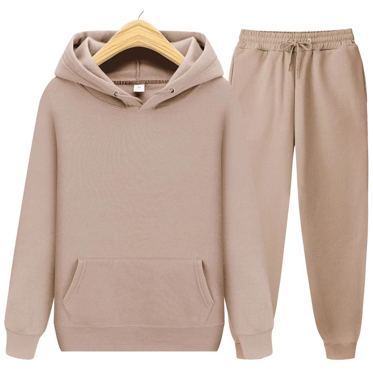 Sweatsuit - Comfy - Two-Piece - Hoodie Jogger Set - Men's Jogging Suit Sets-Chaps of London-Apricot-S-Chaps of London