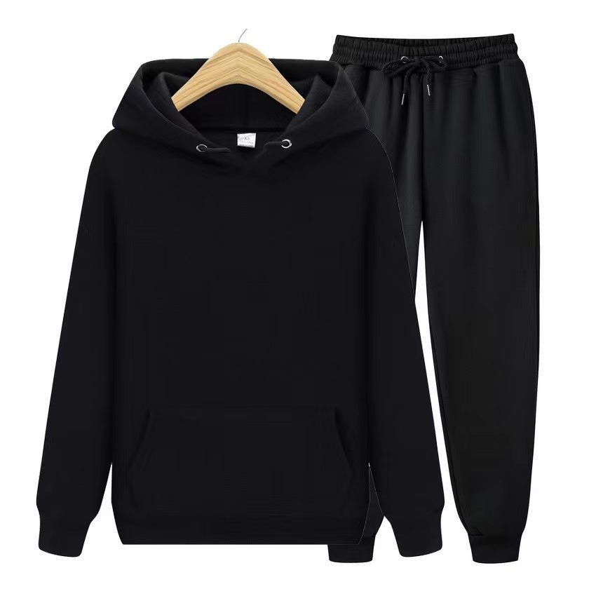 Sweatsuit - Comfy - Two-Piece - Hoodie Jogger Set - Men's Jogging Suit Sets-Chaps of London-Black-S-Chaps of London