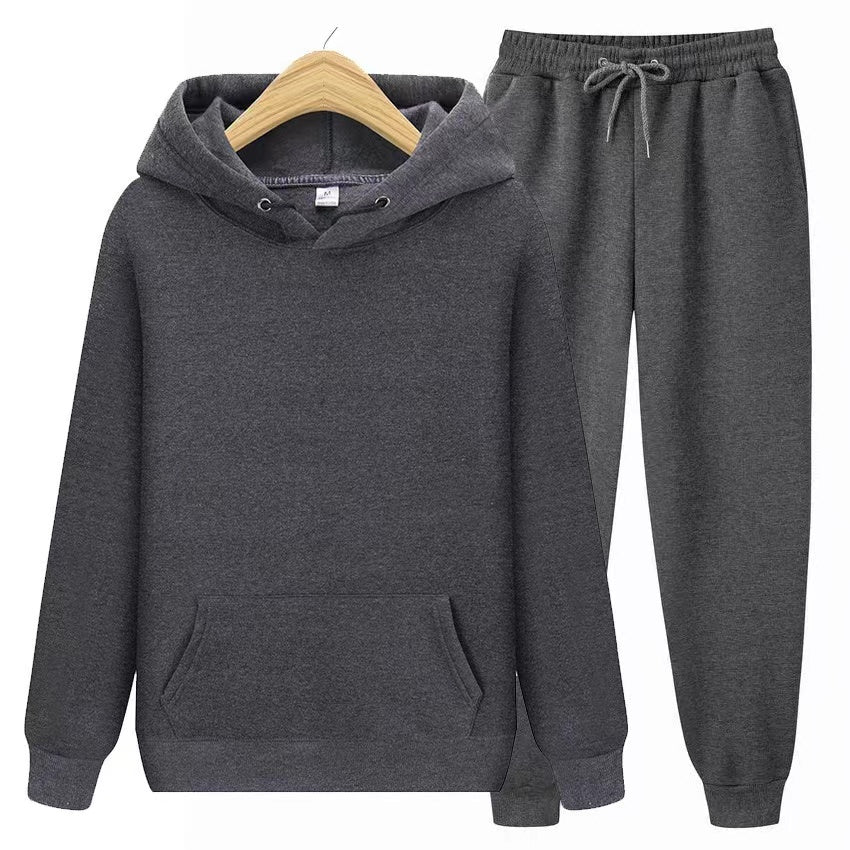 Sweatsuit - Comfy - Two-Piece - Hoodie Jogger Set - Men's Jogging Suit Sets-Chaps of London-Dark Gray-S-Chaps of London