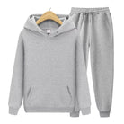Sweatsuit - Comfy - Two-Piece - Hoodie Jogger Set - Men's Jogging Suit Sets-Chaps of London-Gray-S-Chaps of London
