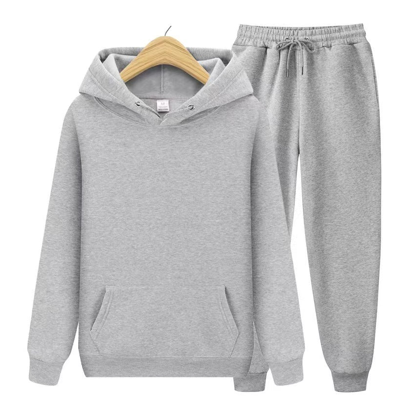 Sweatsuit - Comfy - Two-Piece - Hoodie Jogger Set - Men's Jogging Suit Sets-Chaps of London-Gray-S-Chaps of London