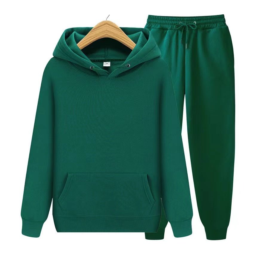 Sweatsuit - Comfy - Two-Piece - Hoodie Jogger Set - Men's Jogging Suit Sets-Chaps of London-Green-S-Chaps of London
