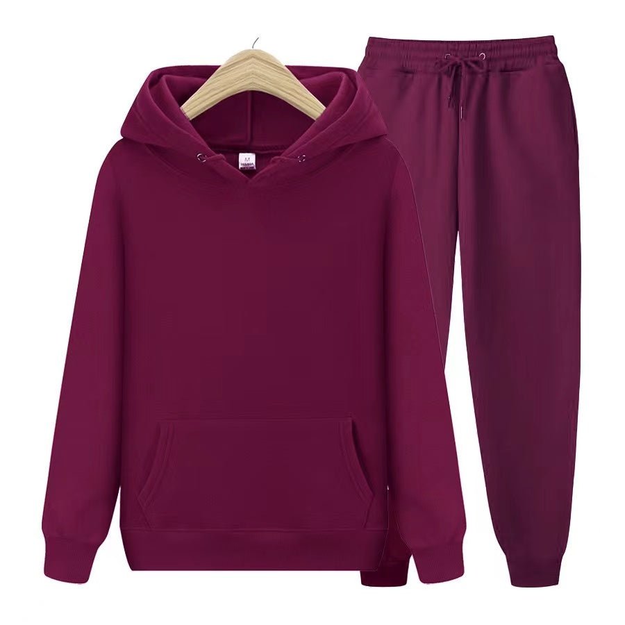 Sweatsuit - Comfy - Two-Piece - Hoodie Jogger Set - Men's Jogging Suit Sets-Chaps of London-Merlot-S-Chaps of London