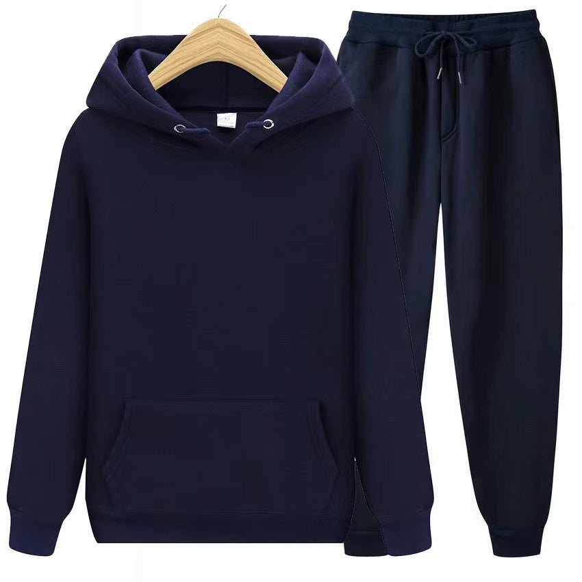 Sweatsuit - Comfy - Two-Piece - Hoodie Jogger Set - Men's Jogging Suit Sets-Chaps of London-Navy Blue-S-Chaps of London