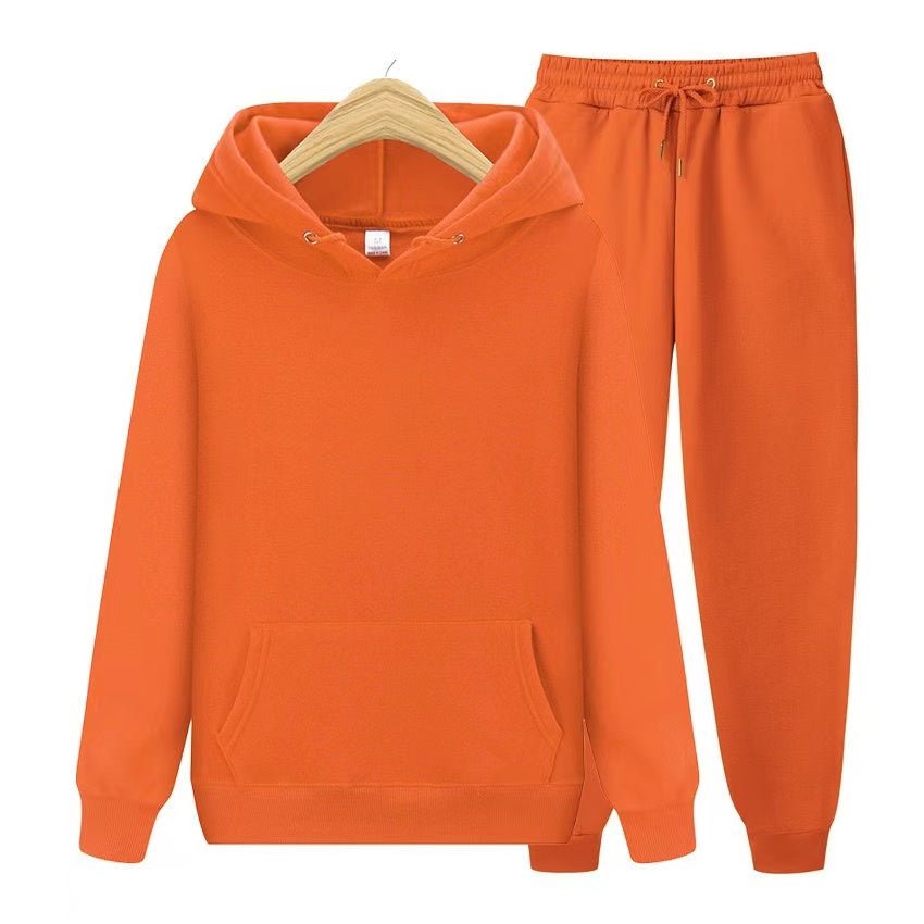 Sweatsuit - Comfy - Two-Piece - Hoodie Jogger Set - Men's Jogging Suit Sets-Chaps of London-Orange-S-Chaps of London