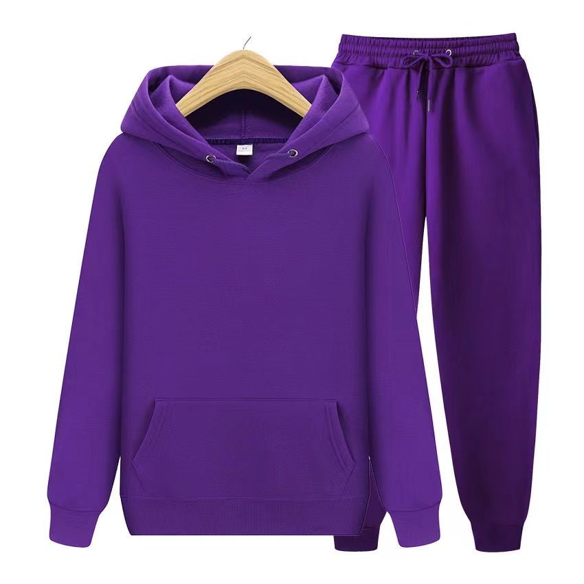 Sweatsuit - Comfy - Two-Piece - Hoodie Jogger Set - Men's Jogging Suit Sets-Chaps of London-Purple-S-Chaps of London
